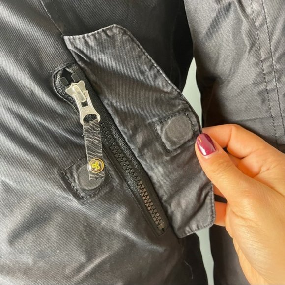 ARITZIA TNA Women's Black Faux Fur Hooded Waterproof Long Parka SizeXS Pre-Owned - Picture 9 of 15